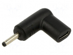 Adapter | USB C socket,DC 3,0/1,0 plug | black | angular | 100W | 5A
