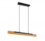 Trio Kerala LED piekarama lampa matt black/wood brushed steel 341610132 4017807542455