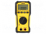 Digital multimeter | LCD | VDC: 600V | VAC: 600V | R range: 10M&Omega; | 3kHz