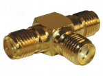Adapter | SMA female,both sides | Insulation: PTFE | 50&Omega; | brass