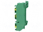 Splice terminal: rail | spring clamp | yellow-green | wemid | 2.5mm2