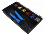 Tools set: for crimping push-on connectors, terminal crimping