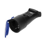 Uued tooted // Gniazdo gumowe, hermetyczne 2P+Z, proste, IP44, czarne, wersja Schuko