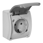 Uued tooted // Gniazdo pojedyncze 2P+Z Schuko AQUATIC, IP44, szaro-grafitowe