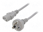 Cable | 3x1mm2 | AS/NZS 3112 (I) plug,IEC C13 female | PVC | 1m | grey