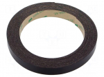 Tape: magnetic | W: 12mm | L: 5m | Thk: 0.84mm | acrylic | brown | -40&divide;71&deg;C