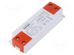 Power supply: switching | LED | 20W | 12VDC | 1.67A | 220&divide;240VAC | IP20