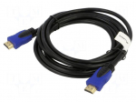 Cable | HDMI plug,both sides | PVC | 3D,4K,ARC,CEC 2.0,HDR | 3m