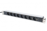 Circuit breaker Digitus  Aluminum outlet strip with 8 safety outlets \tDN-95401 Sockets quantity 8, 8x safety outlets 250VAC 50/60Hz / 16A / 4000W. Installation: Desktop, Rack 0U, Rack 1U
