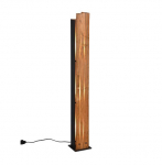 Trio Karuni stāvlampa 3xE27 matt black/wood  463300330 4017807616507