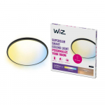 SuperSlim WiZ griestu lampa 22W melna apaļa 2700-6500K TW 929003226822 8719514554955