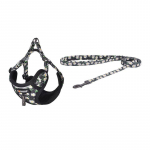 Dogness walking set leash 1,5m+harness for dog (multicolor)