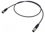 Cable: for sensors/automation | M12 | PIN: 4 | straight | plug | PUR