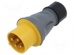 Connector: AC supply 3-phase | plug | male | 16A | 130V | IP&S | IP44