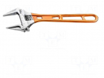 Wrench: adjustable | Jaw capacity: 43mm | Overall len: 256mm
