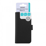 Wallet case 2-in-1 DELTACO for iPhone 15, removable magnetic cover, black / 1902468