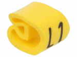 Marker: cable | Marking: L1 | 4&divide;10mm | PVC | yellow | leaded | PA-2 | L: 4mm