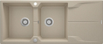 Granite 2-bowl sink with drainer