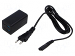 Power supply: switching | 5VDC, | 3.25A | 65W | 100&divide;240VAC | 0&divide;40&deg;C