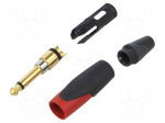 Connector: Jack 6,3mm | plug | male | straight | for cable | soldering