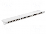 Patch panel | white | Number of ports: 24 | 19" | Cat: 6 | rack 19" | RACK