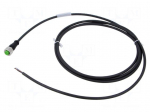 Cable: for sensors/automation | M12 | PIN: 4 | straight | 2m | plug | 4A