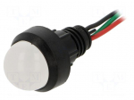 Indicator: LED | prominent | 230VAC | Cutout: &Oslash;13mm | IP40 | 300mm leads