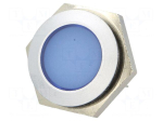 Indicator: LED | flat | 24&divide;28VDC | Cutout: &Oslash;22mm | IP67 | metal