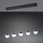 Trio Senta LED pendant 5-pc matt black/chrome 4000K gaismeklis R33555106 4017807685855