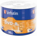 Blank DVD-R AZO Verbatim 4.7GB 16x 50 Pack Matt Silver Wrap Spindle
