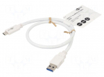 Cable | USB 3.0 | USB A plug,USB C plug | 0.5m | white | 5Gbps