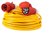 Extension lead | 5G2.5mm2 | 10m | PVC | yellow | Sockets no: 1 | 16A
