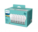 PHILIPS LED 60W A60 E27 Silti balta 2700K matēta 6 gab spuldze 8718699774356 929002306264