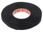 Fabric tape | PET wool | W: 9mm | L: 25m | black