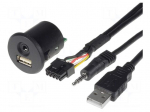 USB/AUX adapter | USB A socket,Jack 3,5mm 4pin socket | 0.9m
