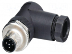 Connector: M12 | plug | PIN: 5 | 48V | angled | IP67 | screw terminal | 4A