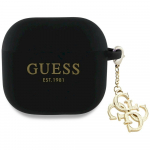 Guess GUA4LECG4K AirPods 4 cover Silicone 4G Charm / black