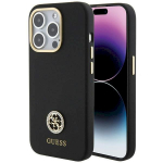 Guess GUHCP15XM4DGPK Silicone Logo Strass 4G Hardcase for iPhone 15 Pro Max 6.7" / black