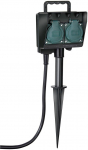 Brennenstuhl Garden Power Stake with 2 Sockets, Black