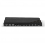 Lindy 4 Port KVM Switch HDMI 4K60, USB 2.0 & Audio, KVM Switch (black)