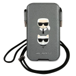 Karl Lagerfeld Saffiano Ikonik Karl&Choupette Head Hardcase for 6.7" / grey