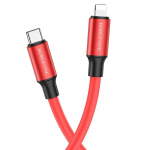 Borofone BX82 Bountiful datu pārraides un uzlādes vads | USB-C uz Lightning | 20W | 1m | sarkans