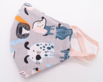Face protection -  Kids face Mask Cotton Size 3-5 Funny animal Grey