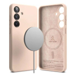 Ringke Galaxy S25 &uuml;mbris silikoonist magnetiline Pink Sand