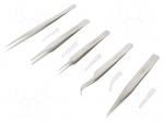 Kit: tweezers | Pcs: 5 | for precision works