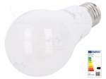 LED lamp | warm white | E27 | 230VAC | 1521lm | 14W | 2700K | CRImin: 80