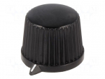 Knob | with pointer | thermoplastic | &Oslash;shaft: 6mm | &Oslash;20x15.4mm | black
