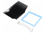 Heatsink: extruded | grilled | BGA | black | L: 45mm | W: 45mm | H: 19.5mm