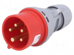 Connector: AC supply 3-phase | plug | male | 16A | 400VAC | IEC 60309
