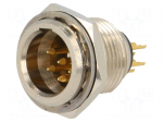 Socket | XLR mini | male | PIN: 6 | soldering | 1.2A | 0.38mm2
